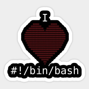 I Love Bash Administrator Developer Gift Idea Sticker